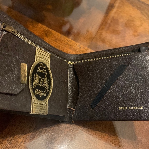 Vintage Fine Quality BillFold Wallet Split Cowhide Collectible Antique - Picture 2 of 7